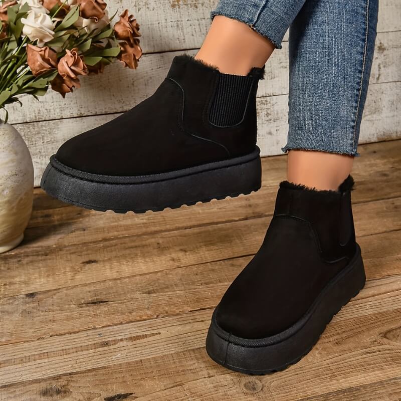 Platform Ankle Boots | Faux Fur Lined | Winter-Ready