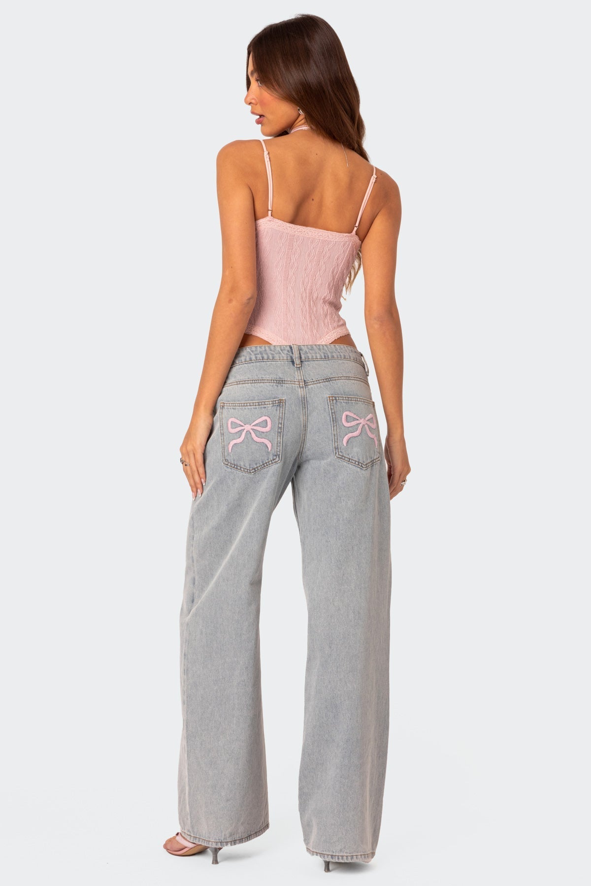 Wide-Leg Embroidered Jeans | Trendy & Feminine | Perfect for Casual Chic