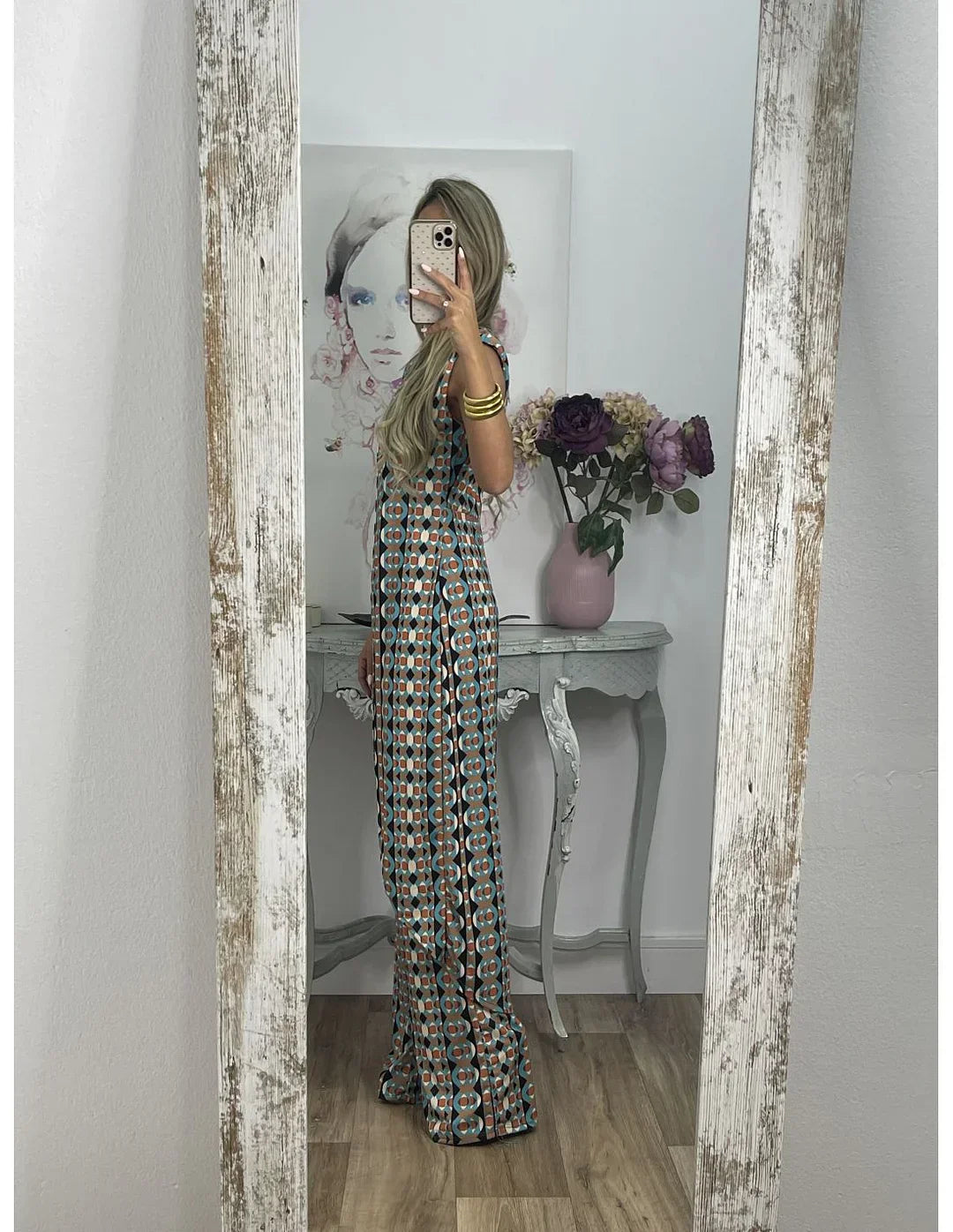 Boho Print Sleeveless Jumpsuit | Flowy & Elegant | Statement Look