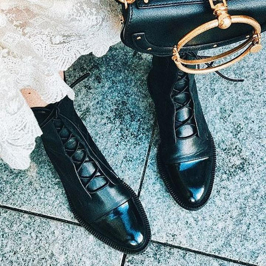 Classic Leather Lace-Up Boots | Sleek & Timeless | Elegant Comfort