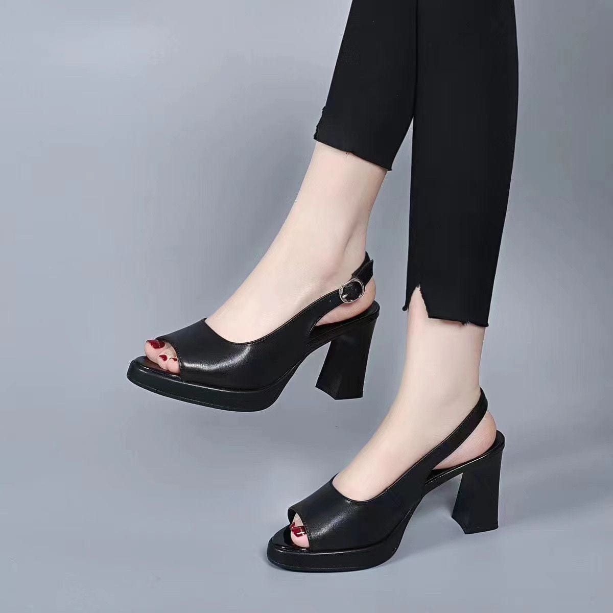 Slingback Block Heel Sandals | Chic & Comfortable | Open-Toe Design