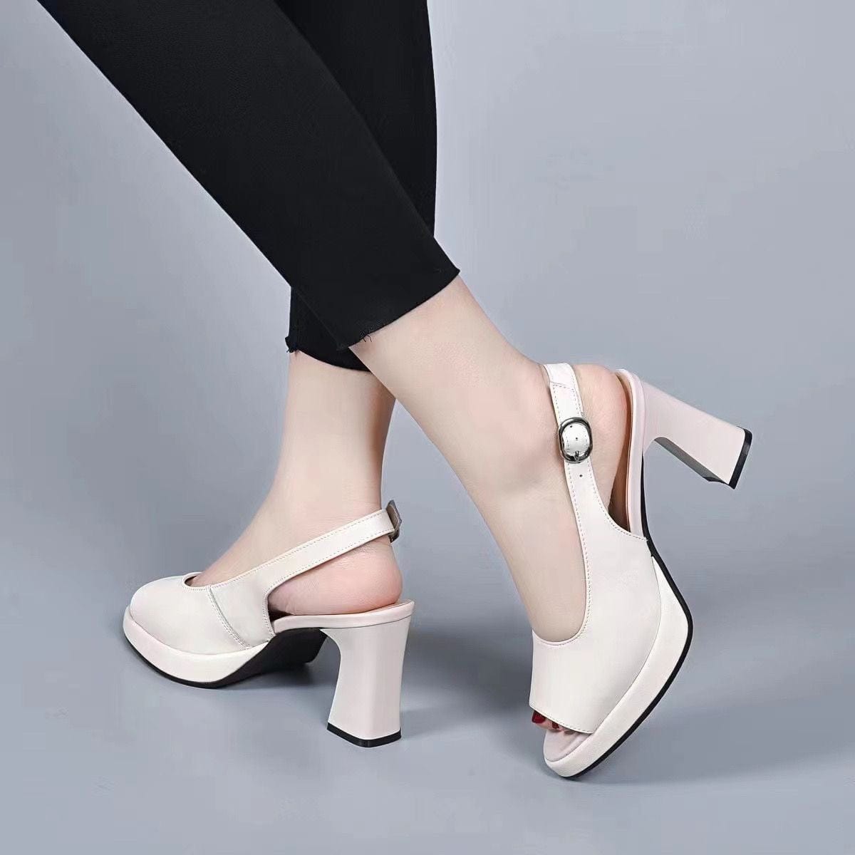 Slingback Block Heel Sandals | Chic & Comfortable | Open-Toe Design