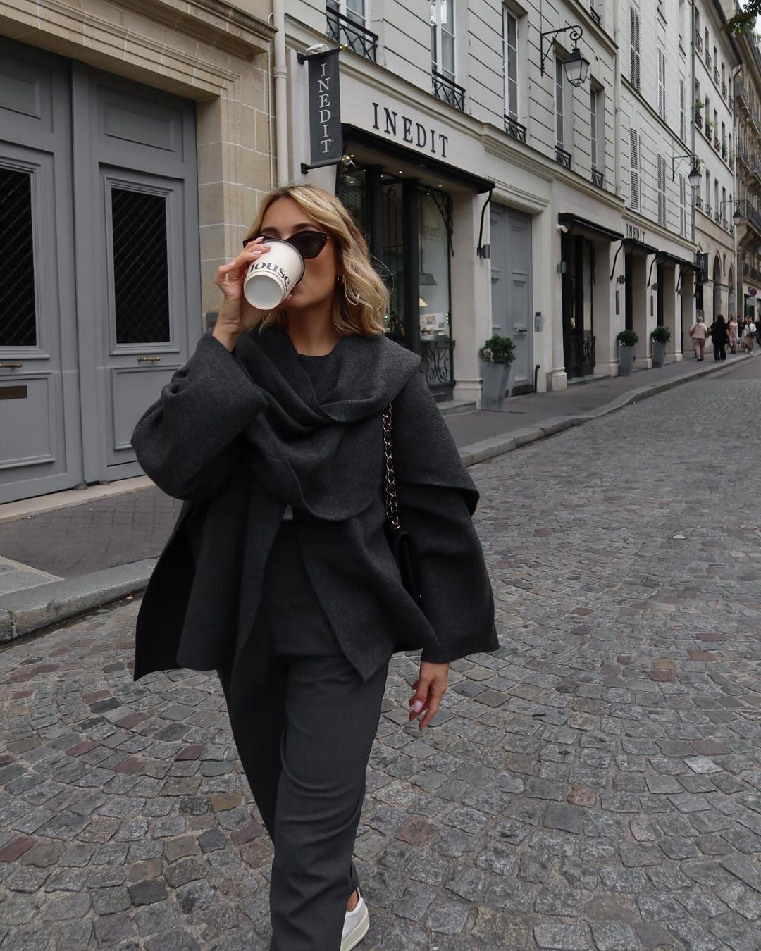 Draped Wool-Blend Coat | Effortless Elegance | Perfect for Layering