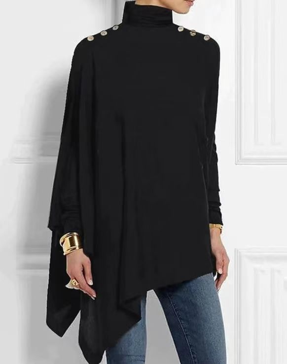 Asymmetrical Turtleneck Poncho | Elegant | Chic and Cozy