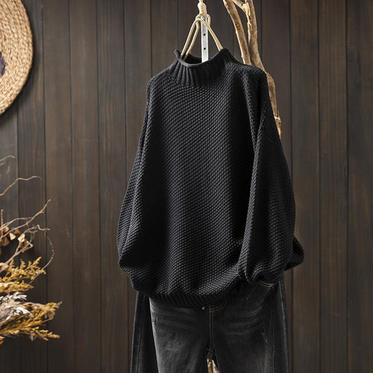 Oversized Knit Sweater | High Neck | Cozy & Chic