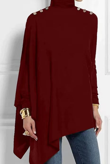 Asymmetrical Turtleneck Poncho | Elegant | Chic and Cozy