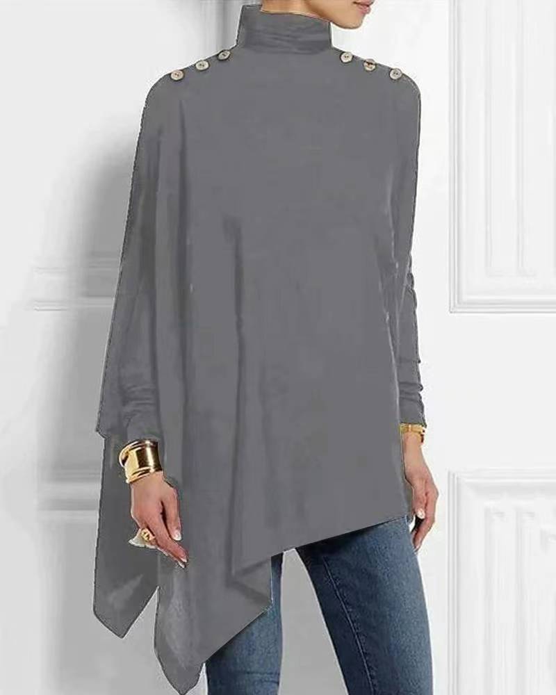 Asymmetrical Turtleneck Poncho | Elegant | Chic and Cozy