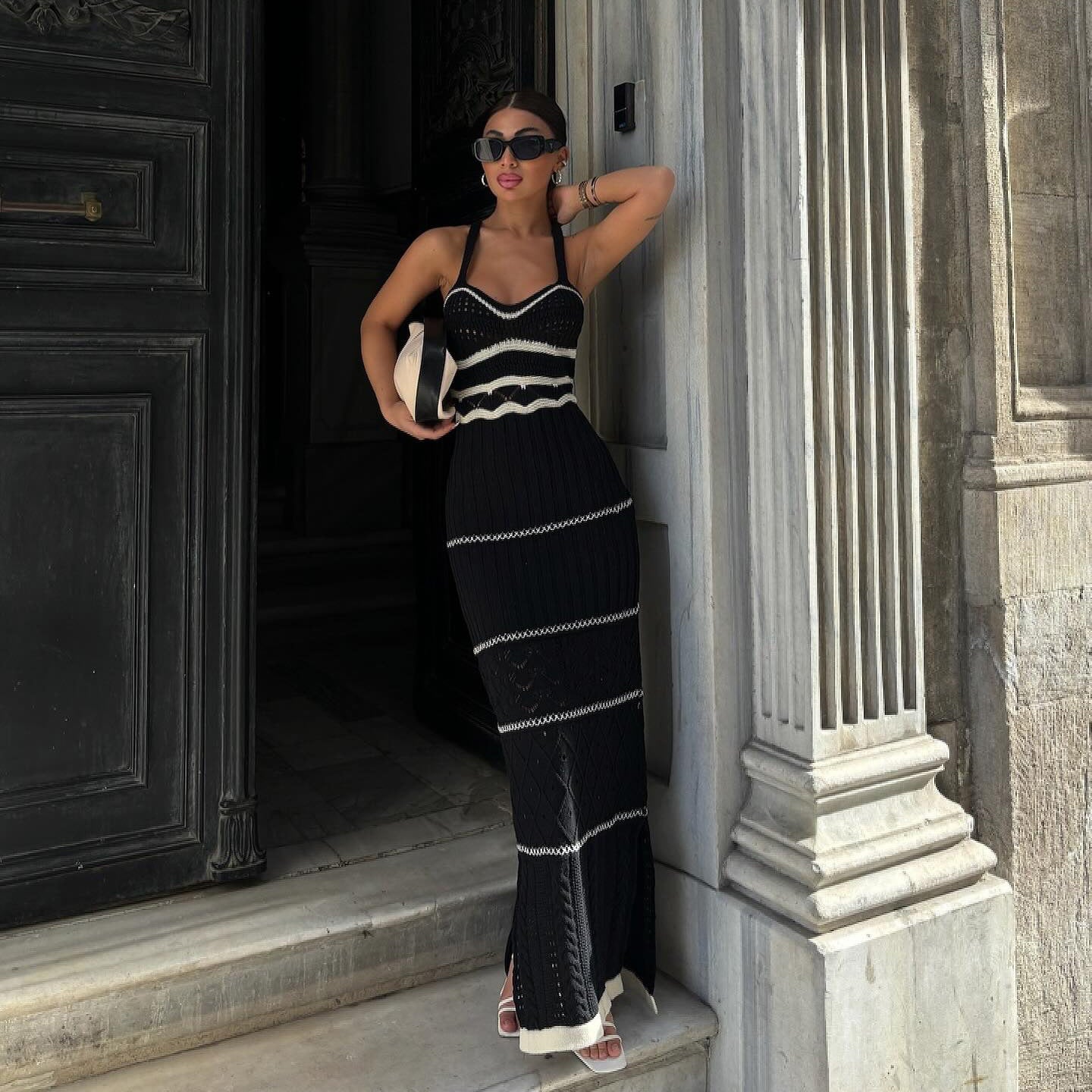 Elegant Knit Maxi Dress | Figure-Hugging | Statement Look