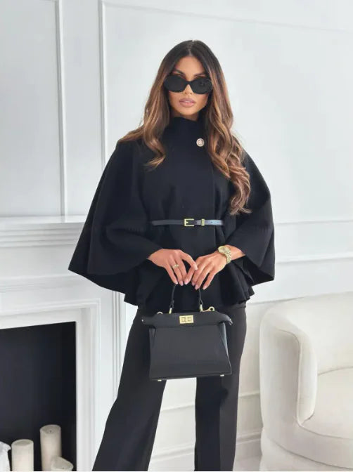 Belted Cape Coat | Elegant & Timeless | Perfect for Chic Layering