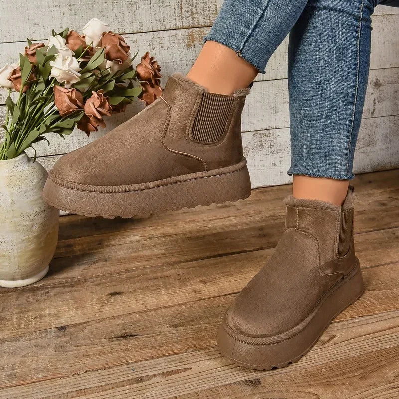 Platform Ankle Boots | Faux Fur Lined | Winter-Ready