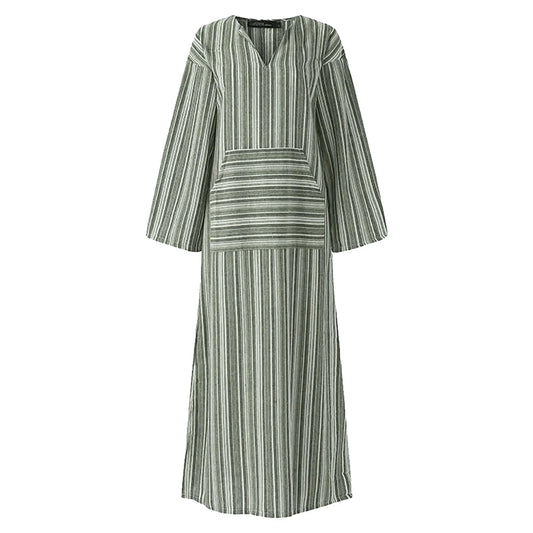 Striped Kaftan Dress | Boho | Lightweight & Elegant