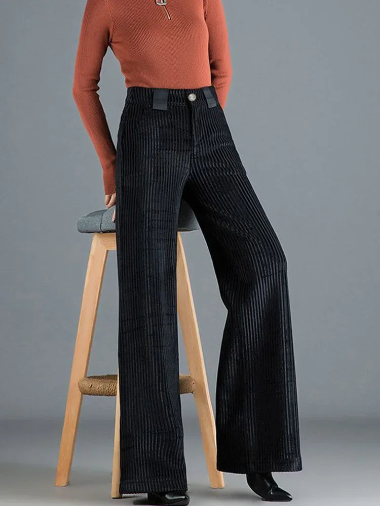 Velvet Wide-Leg Trousers | High Waist | Elegant & Flowy