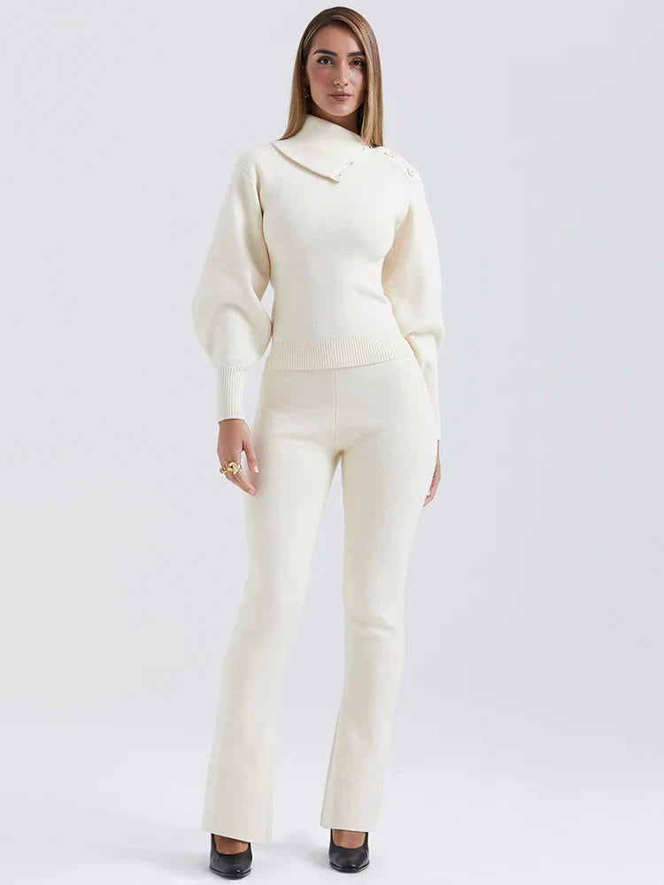 Knit Sweater & Flared Pants Set | Chic & Cozy | Perfect for Any Occasion