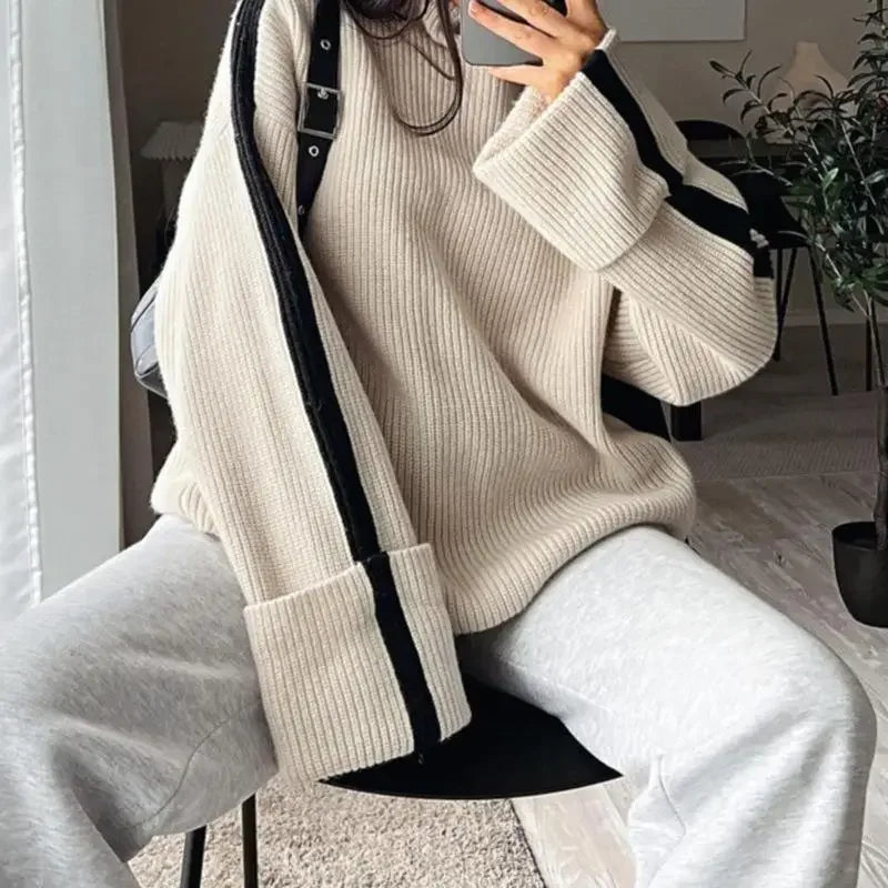 Stephie - High-Neck Knitted Sweater