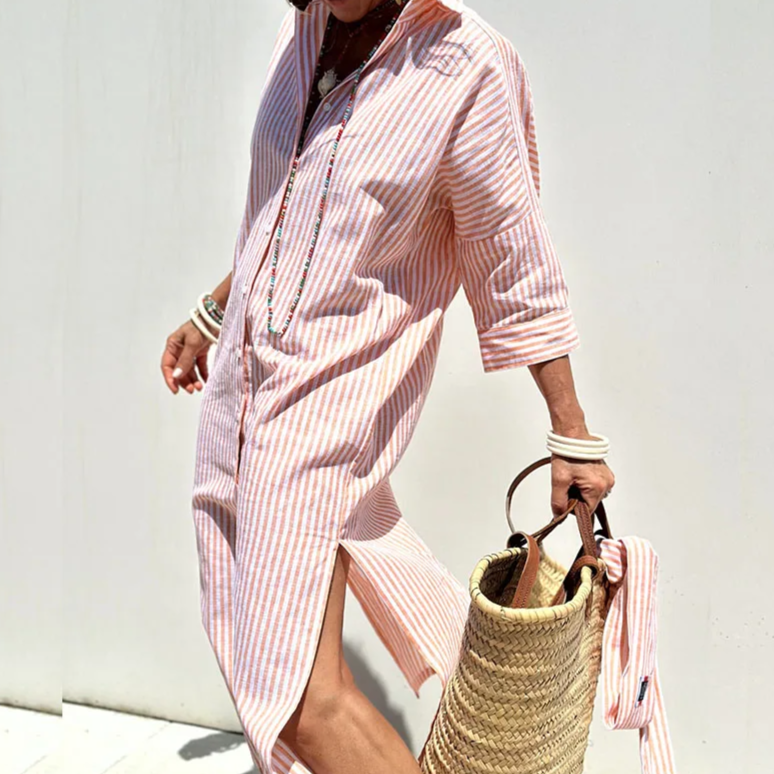 Striped Linen Shirt Dress | Breezy | Effortless & Chic