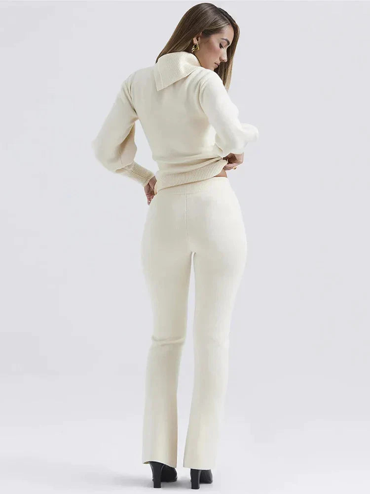 Knit Sweater & Flared Pants Set | Chic & Cozy | Perfect for Any Occasion