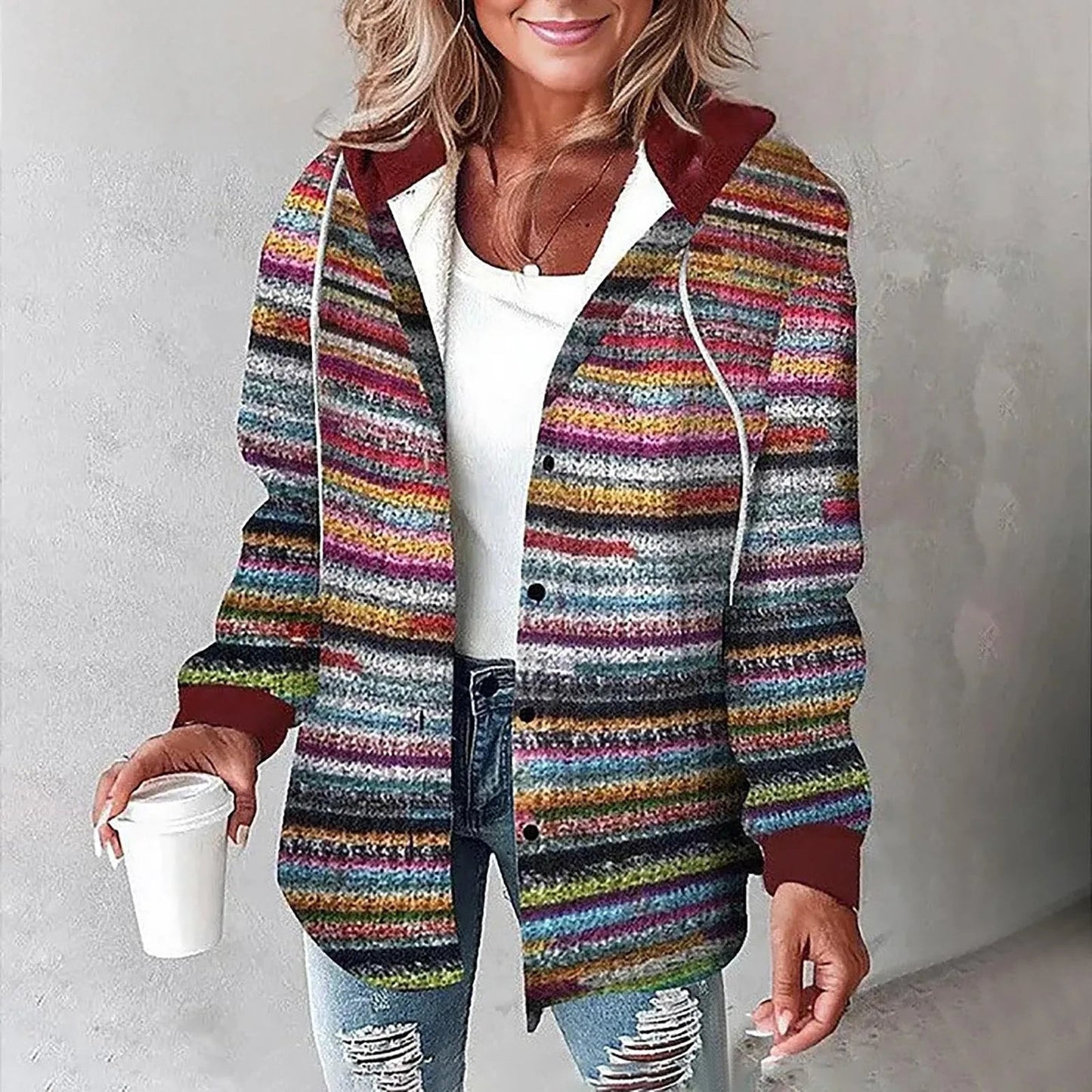 Plaid Hooded Jacket | Button-Down | Casual & Cozy