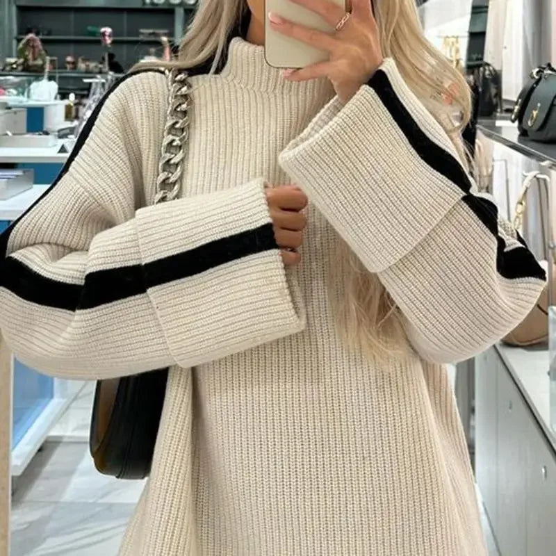 Stephie - High-Neck Knitted Sweater