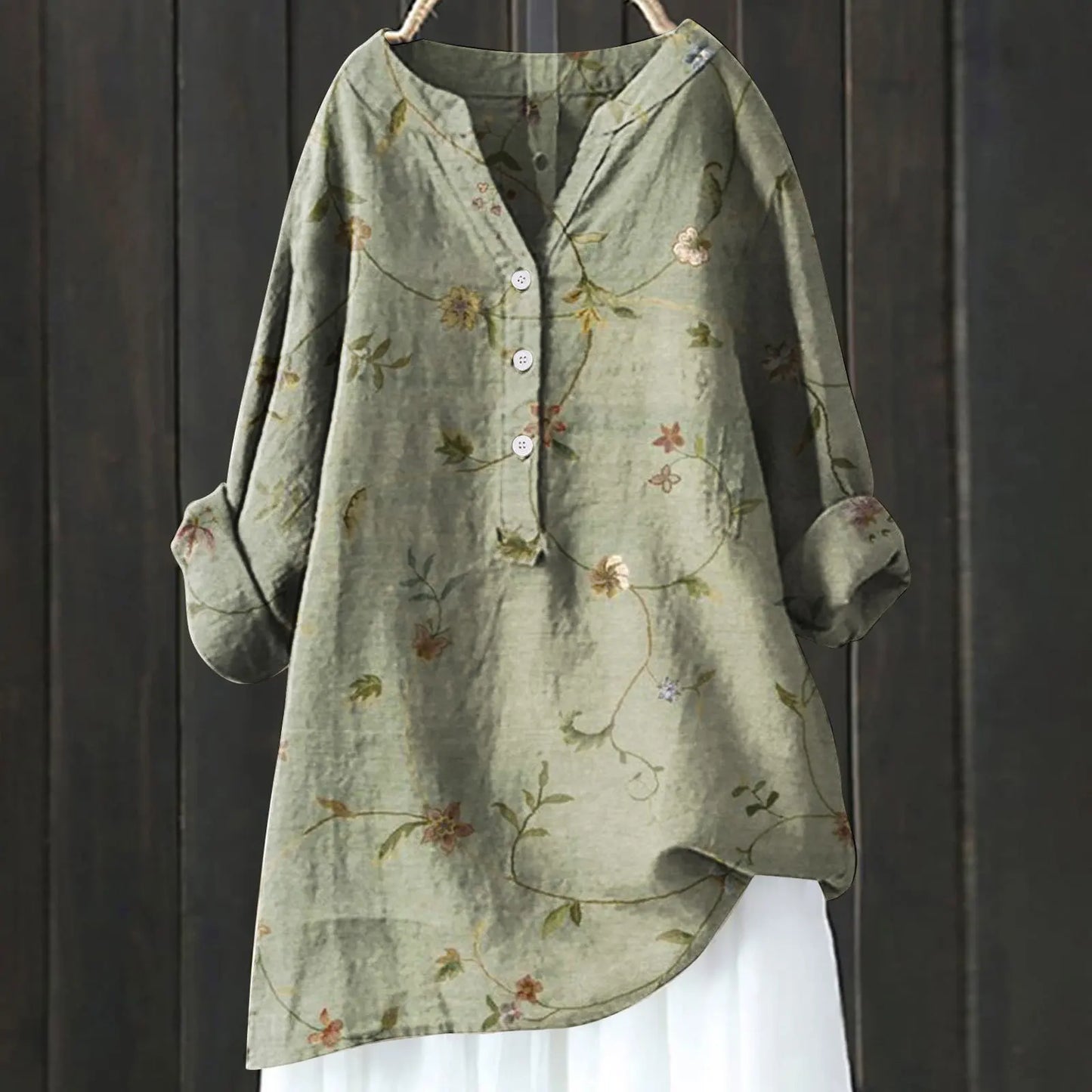 Floral Linen Blouse | Vintage | Lightweight & Breathable