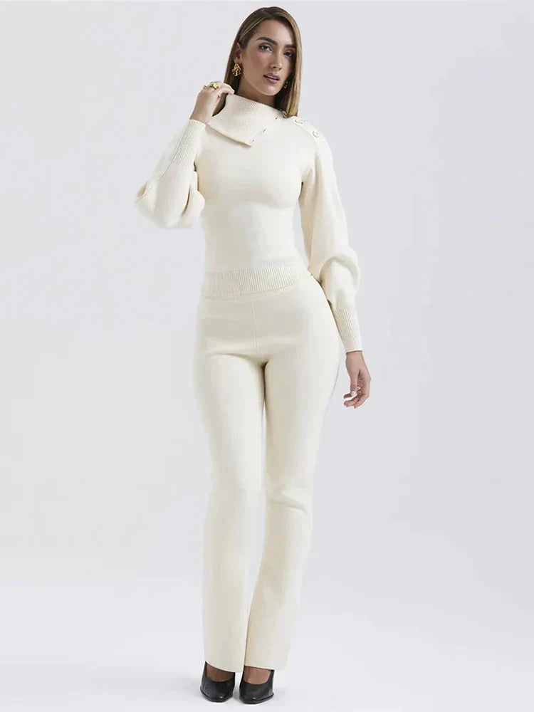 Knit Sweater & Flared Pants Set | Chic & Cozy | Perfect for Any Occasion