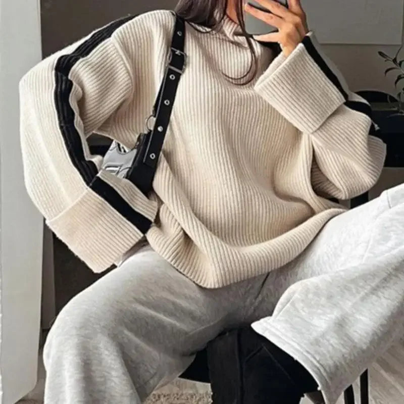 Stephie - High-Neck Knitted Sweater