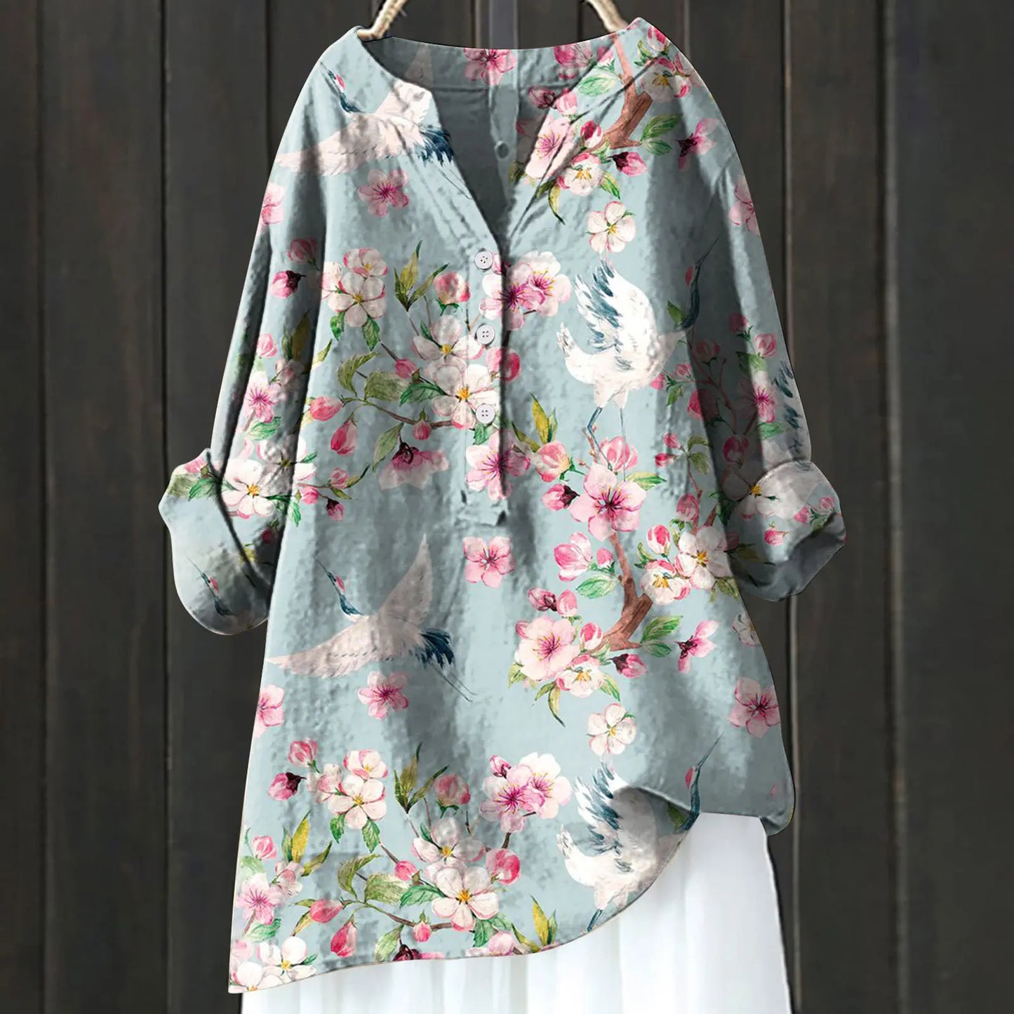 Floral Linen Blouse | Vintage | Lightweight & Breathable