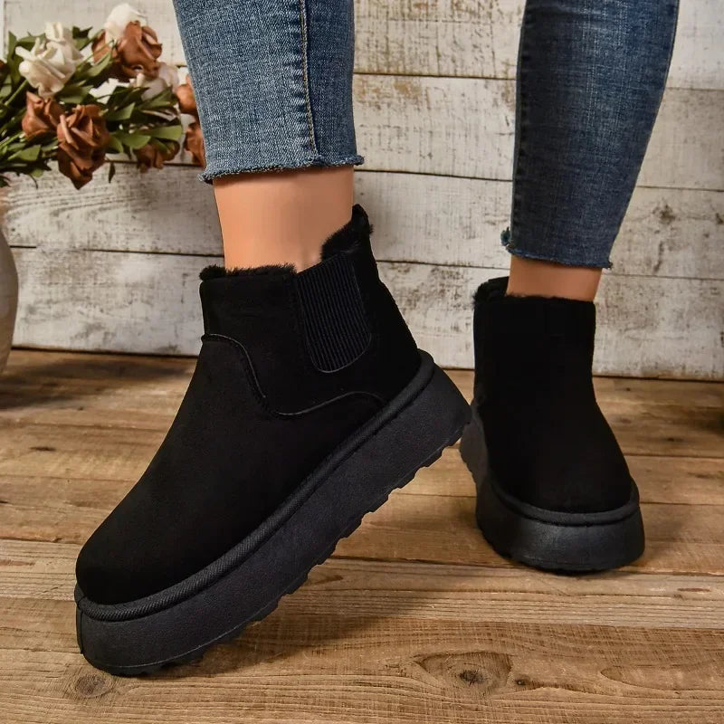 Platform Ankle Boots | Faux Fur Lined | Winter-Ready