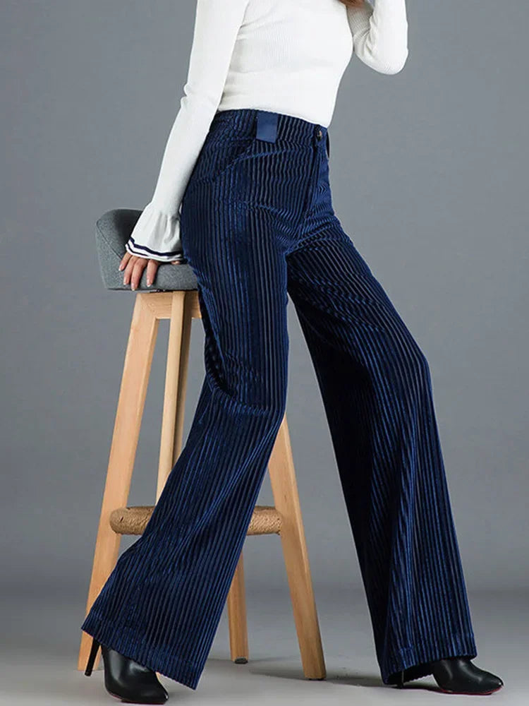 Velvet Wide-Leg Trousers | High Waist | Elegant & Flowy