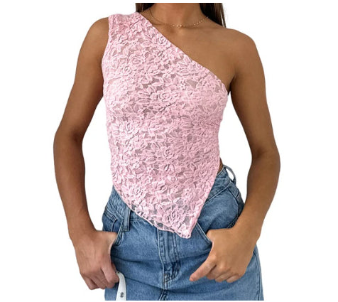 Lace One-Shoulder Top | Elegant & Trendy | Perfect for Day & Night