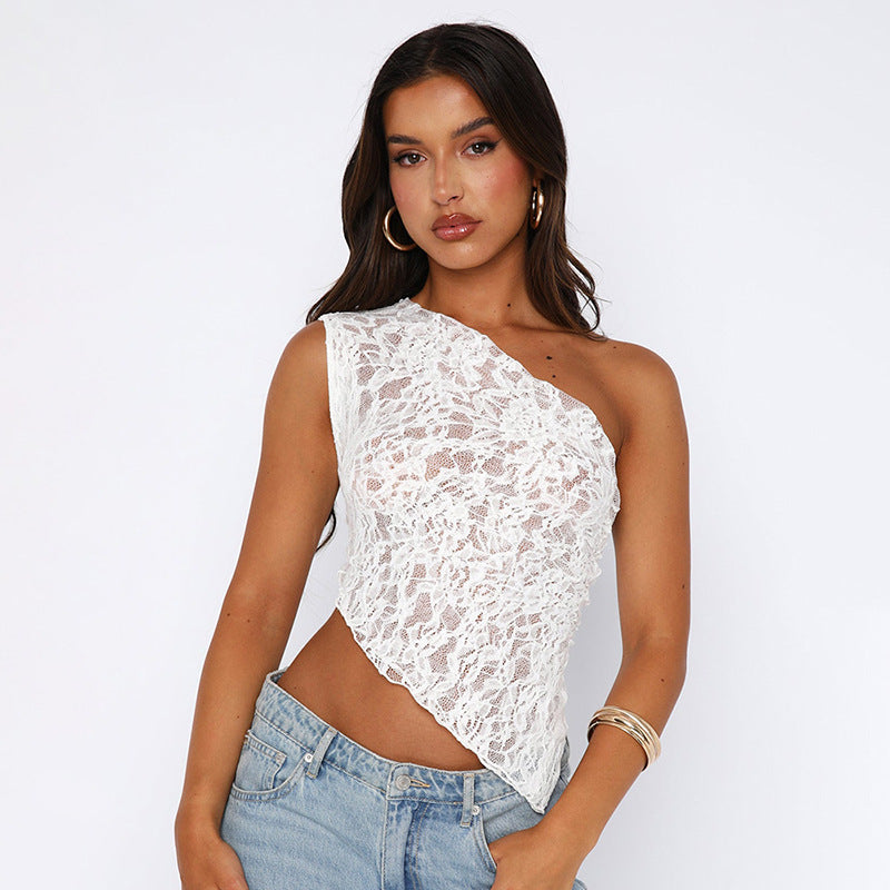 Lace One-Shoulder Top | Elegant & Trendy | Perfect for Day & Night