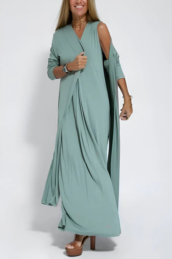 Maxi Dress Set | Elegant & Flowy | With Optional Cardigan