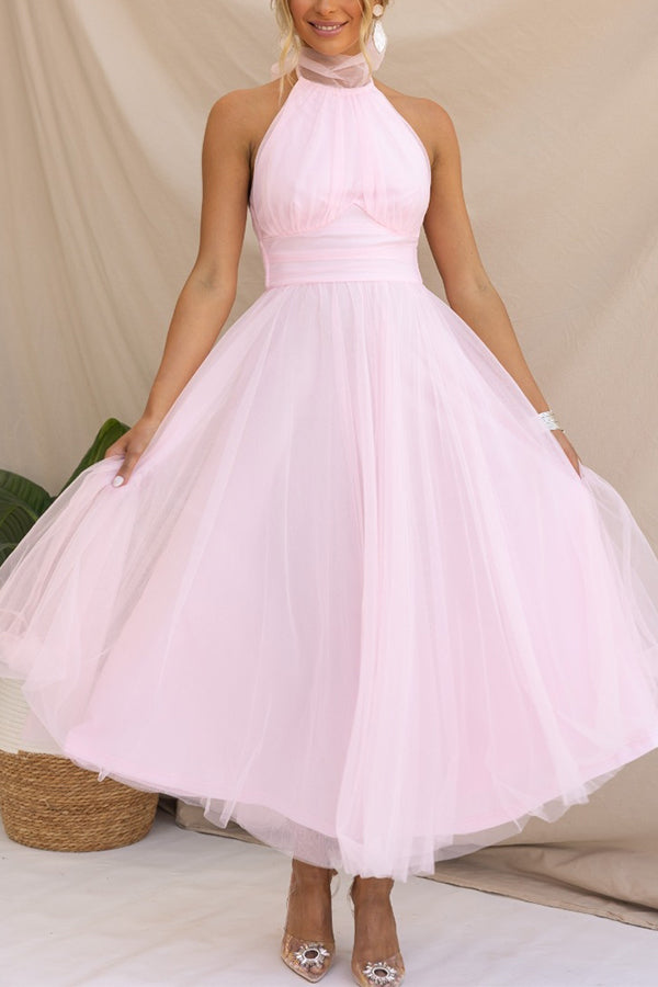 Halter Tulle Dress | Elegant & Flowy | Perfect for Special Occasions