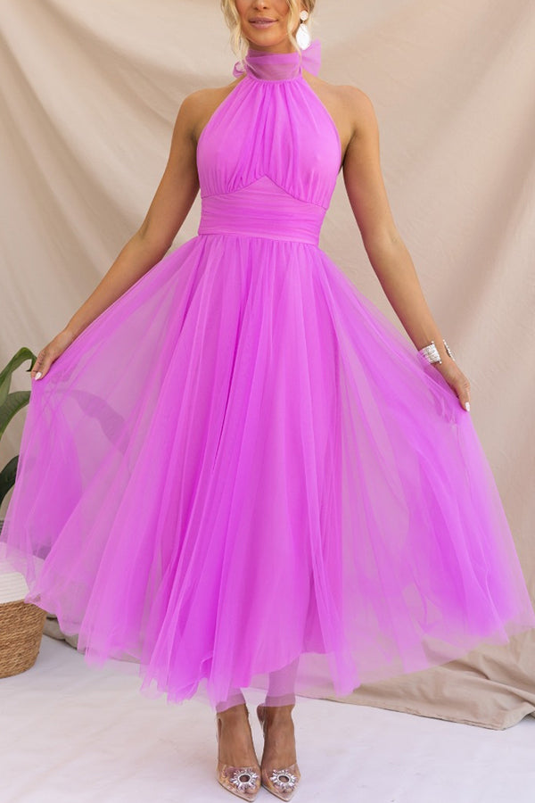 Halter Tulle Dress | Elegant & Flowy | Perfect for Special Occasions