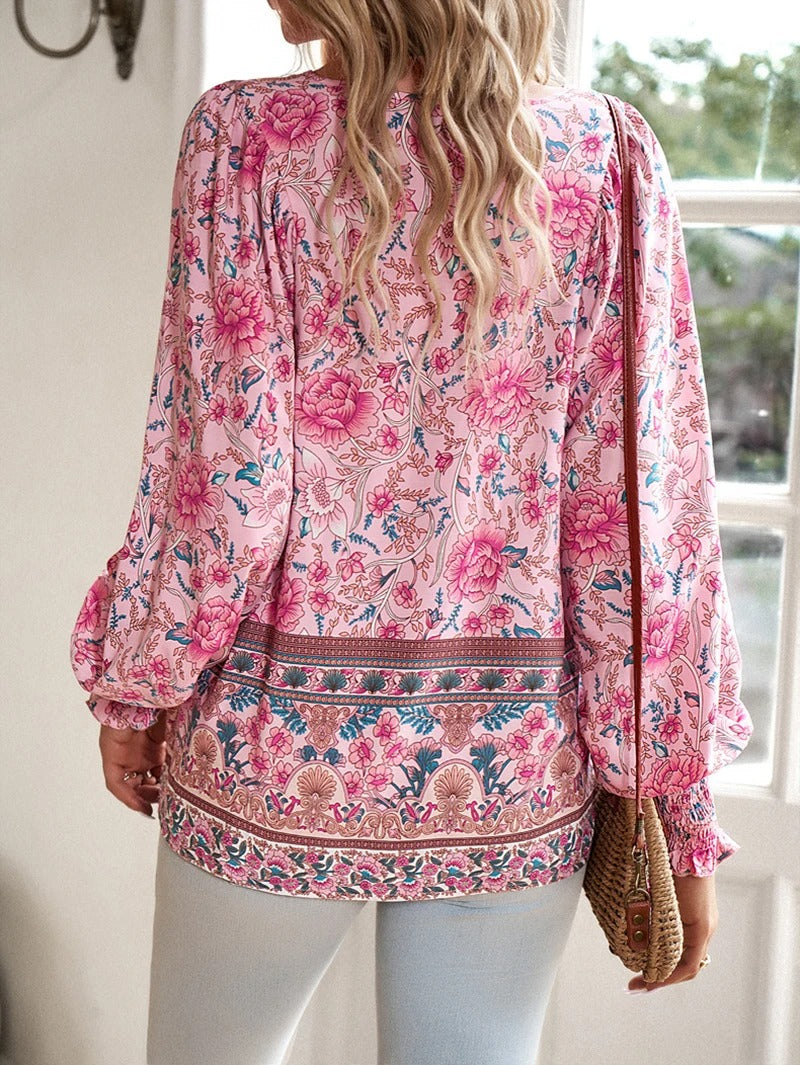 Bohemian Floral Blouse | Lightweight | Feminine & Chic