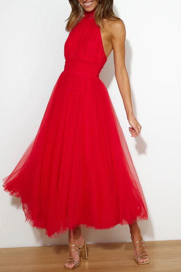 Halter Tulle Dress | Elegant & Flowy | Perfect for Special Occasions