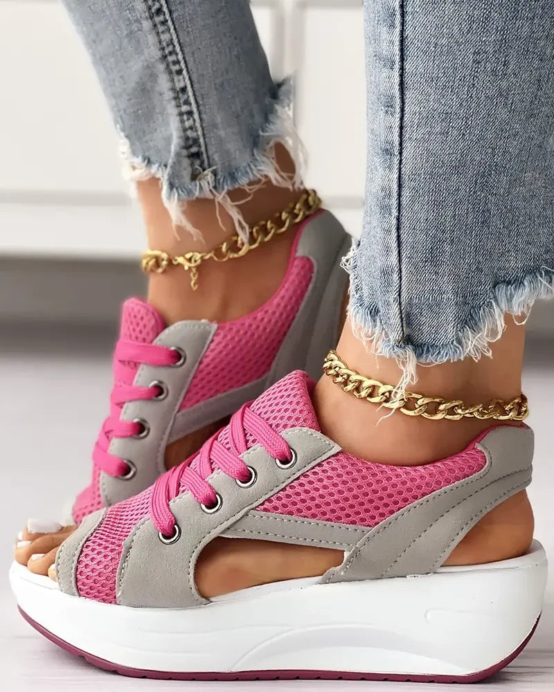 Open-Toe Platform Sneakers | Casual | Sporty and Stylish