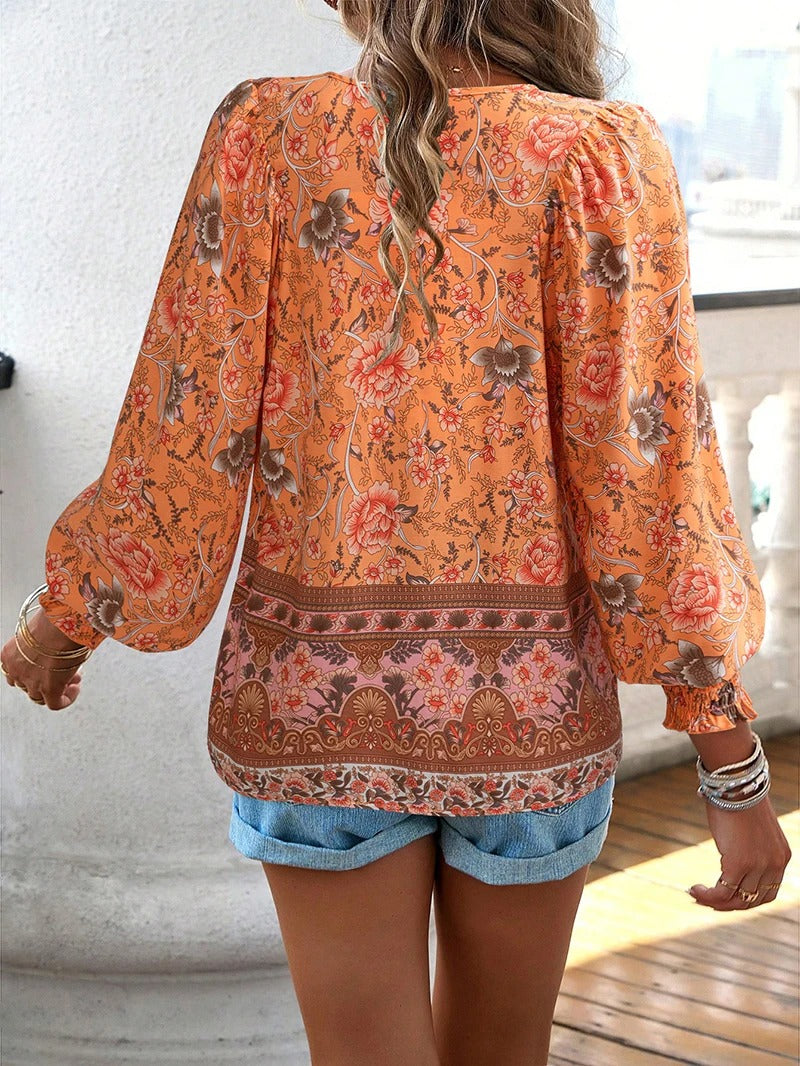 Bohemian Floral Blouse | Lightweight | Feminine & Chic