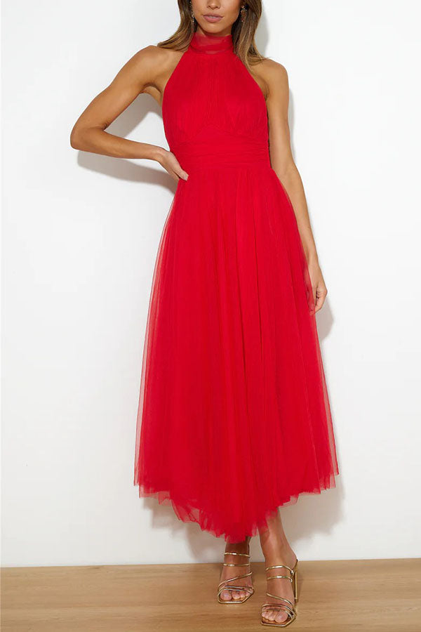 Halter Tulle Dress | Elegant & Flowy | Perfect for Special Occasions