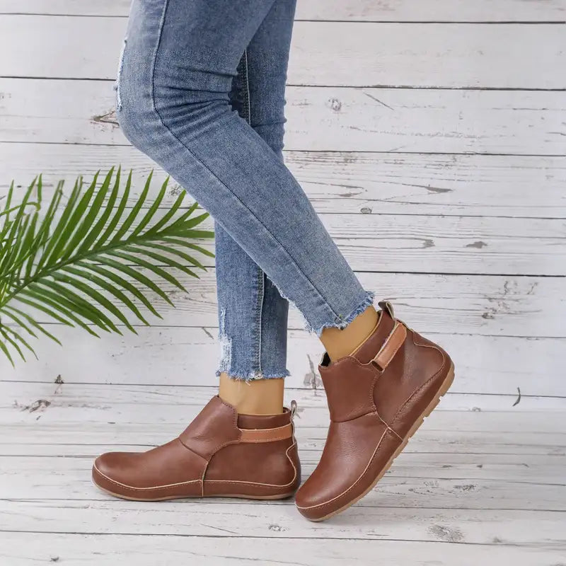 Casual Ankle Boots | Leather Look | Comfortable & Stylish