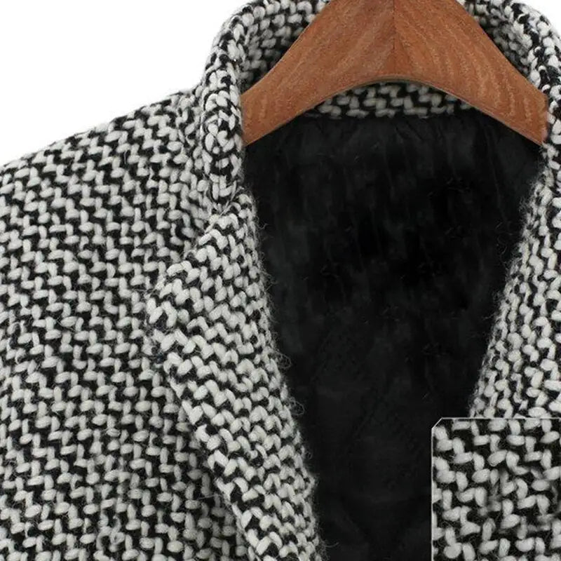 Houndstooth Wool Blend Coat | Classic Elegance | Chic & Warm