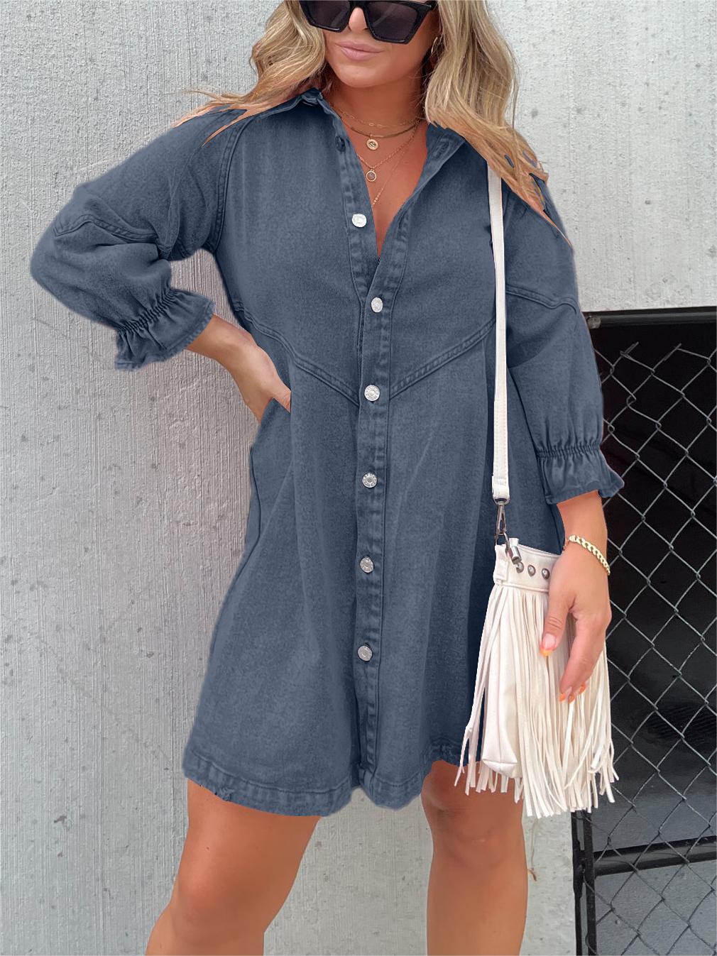 Denim Shirt Dress | Casual & Chic | Button-Down Style