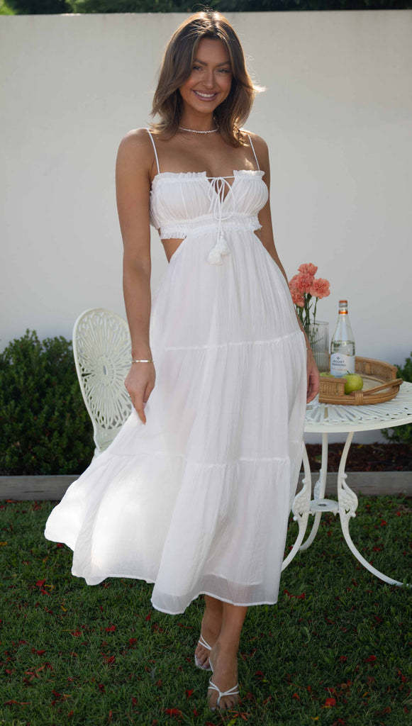 Flowy Maxi Dress | Lightweight Summer Wear | Cut-Out Details