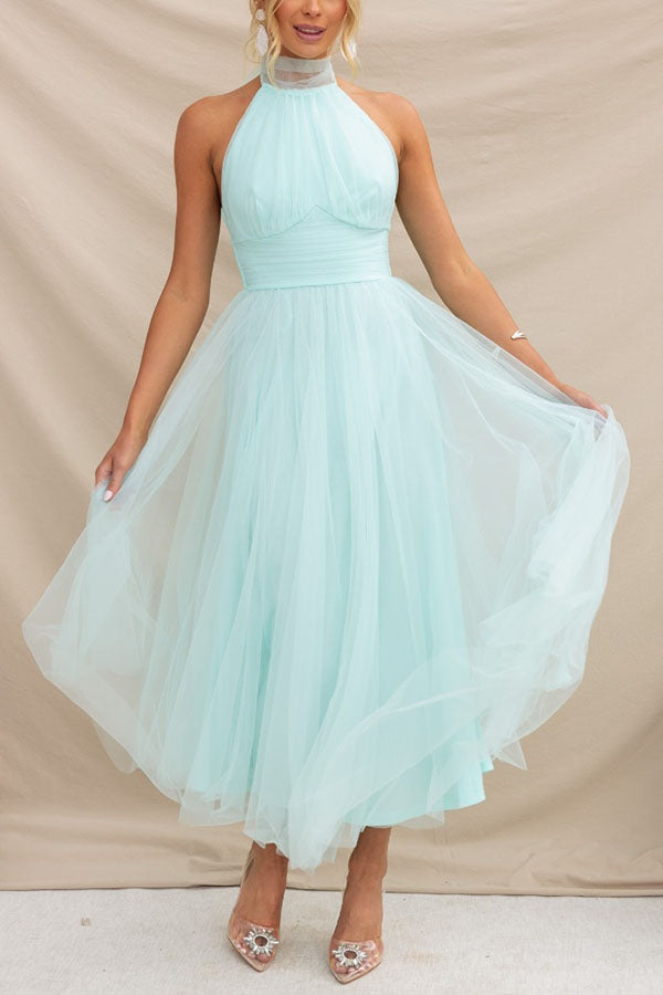 Halter Tulle Dress | Elegant & Flowy | Perfect for Special Occasions