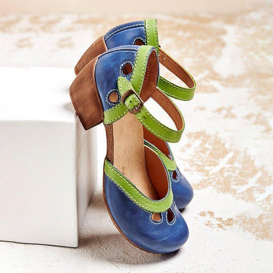 Vintage Mary Jane Heels | Two-Tone Leather | Retro Chic