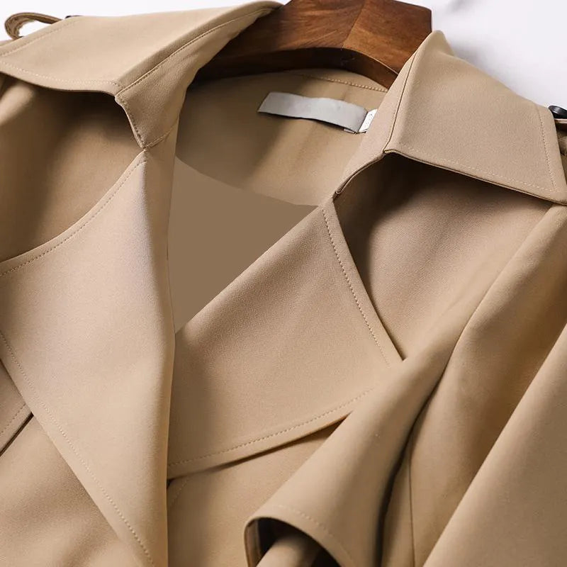 Classic Long Trench Coat | Timeless Elegance | Belted & Double-Breasted