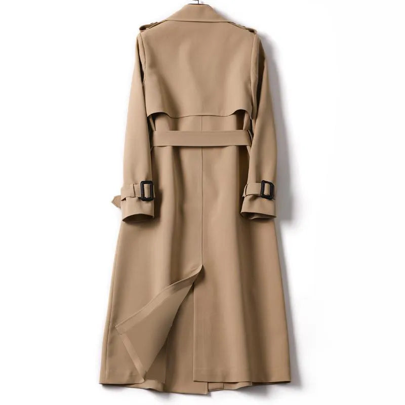 Classic Long Trench Coat | Timeless Elegance | Belted & Double-Breasted