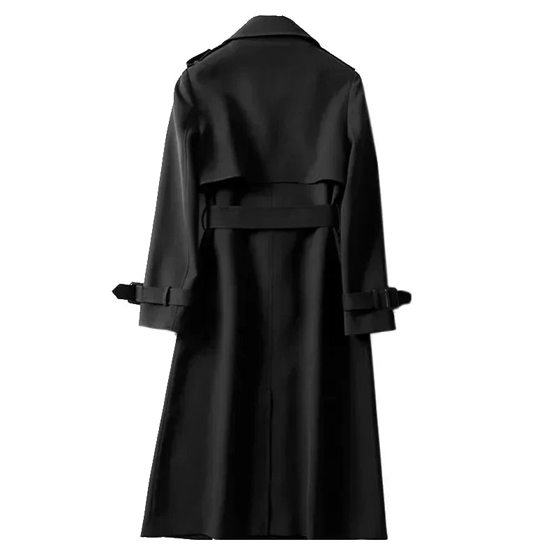 Classic Long Trench Coat | Timeless Elegance | Belted & Double-Breasted