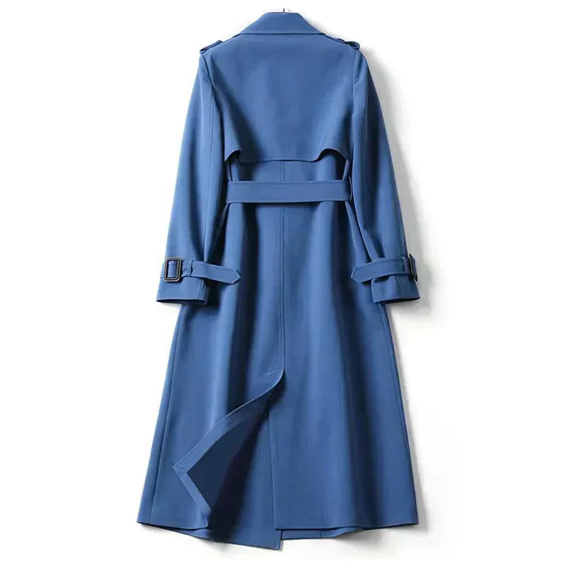 Classic Long Trench Coat | Timeless Elegance | Belted & Double-Breasted