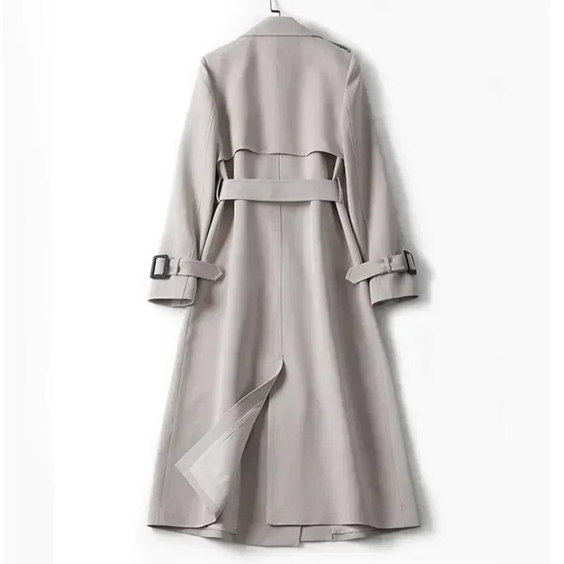 Classic Long Trench Coat | Timeless Elegance | Belted & Double-Breasted