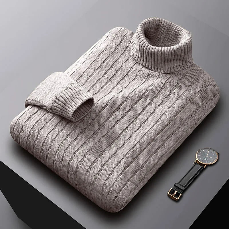 Cable-Knit Turtleneck Sweater | Warm & Stylish | Classic Fit